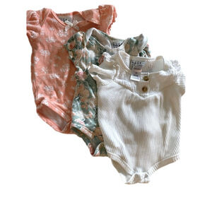 Nicole Miller Baby Girls 3-pc. Round Neck Short Sleeve Bodysuit 3-6 month. 🍼